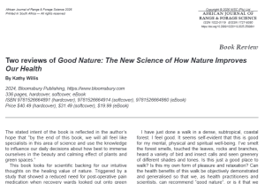Two reviews of Good Nature: The New Science of How Nature Improves Our Health